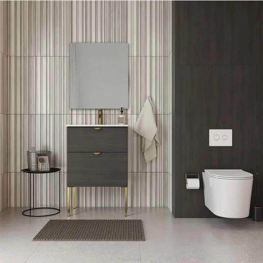 Mueble de baño con patas en un baño moderno