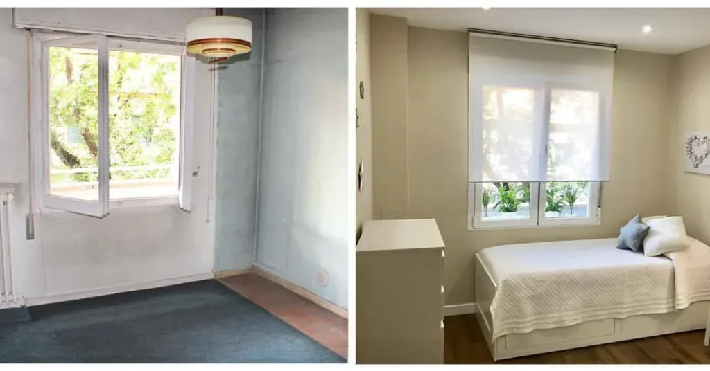 El antes y después de una transformación de un dormitorio juvenil