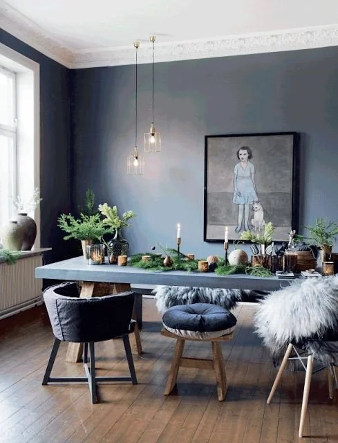 Decoración de salón con diferentes tonos de azul Decoracion de salón con diferentes tonos de azul