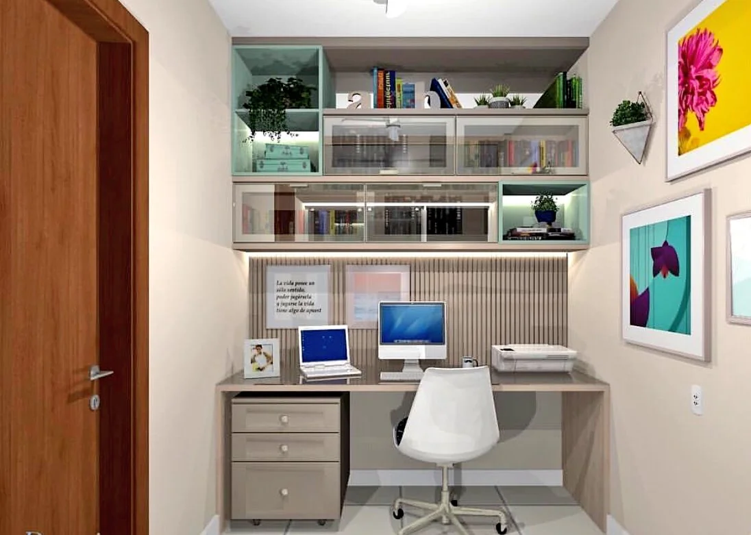 Escritorio en habitación independiente. Inspiración al Cuadrado Escritorio en habitación independiente. Inspiración al Cuadrado