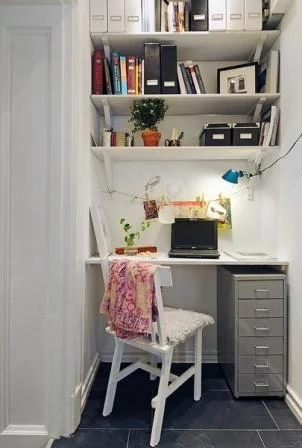 Un vestidor para un espacio de trabajo compacto. Inspiración al Cuadrado